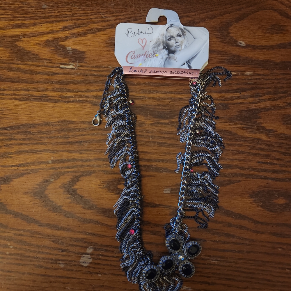 Candie's Black and Silver Fringe Necklace